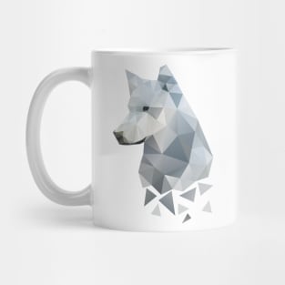 Dramabite Low-poly polygon grey wolf geometric minimal illustration Mug